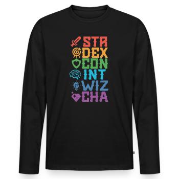 RPG Game Master Jeu de rôle Maître de jeu - T-shirt manches longues Premium bio Homme - noir - Devant - Nico (187cm)