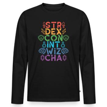 Maître du jeu RPG Rollenspiel Spielleiter Fantasy - T-shirt manches longues Premium bio Homme - noir - Devant - Nico (187cm)
