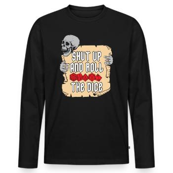 RPG Shut Up And Roll The Dice D20 - T-shirt manches longues Premium bio Homme - noir - Devant - Nico (187cm)