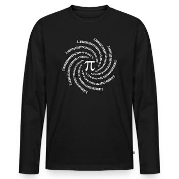 Mathematik Zahl Pi Mathelehrer - Männer Premium Bio Langarmshirt - Schwarz - Vorne - Nico (187cm)