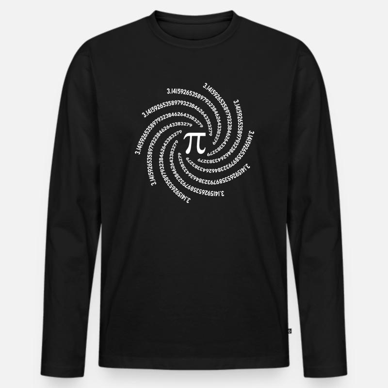 Mathematik Zahl Pi Mathelehrer - Männer Premium Bio Langarmshirt - Schwarz