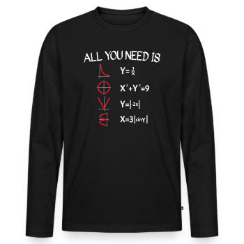 Mathematik All You Need Is Love Mathelehrerin - Männer Premium Bio Langarmshirt - Schwarz - Vorne - Nico (187cm)