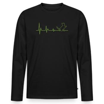 Les chats aiment les chats amoureux des chats - T-shirt manches longues Premium bio Homme - noir - Devant - Nico (187cm)