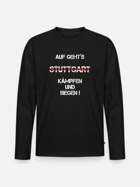 Stuttgart - Männer Premium Bio Langarmshirt - Schwarz