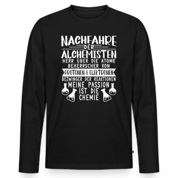 Chemie Chemisch Nachfahre Der Alchemisten - Männer Premium Bio Langarmshirt - Schwarz - Vorne - Nico (187cm)