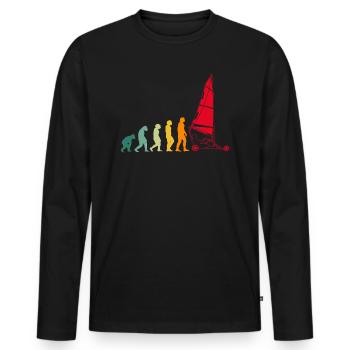 Navigateur de plage voile Evolution Char à Voile - T-shirt manches longues Premium bio Homme - noir - Devant - Nico (187cm)