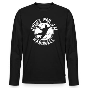 Handball player Je Peux Pas J'ai handball sport - Men's Premium Organic Long Sleeve Shirt - black - Front - Nico (187cm)