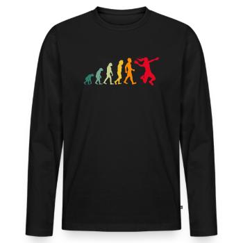 Handball Evolution Handballspieler - Männer Premium Bio Langarmshirt - Schwarz - Vorne - Nico (187cm)