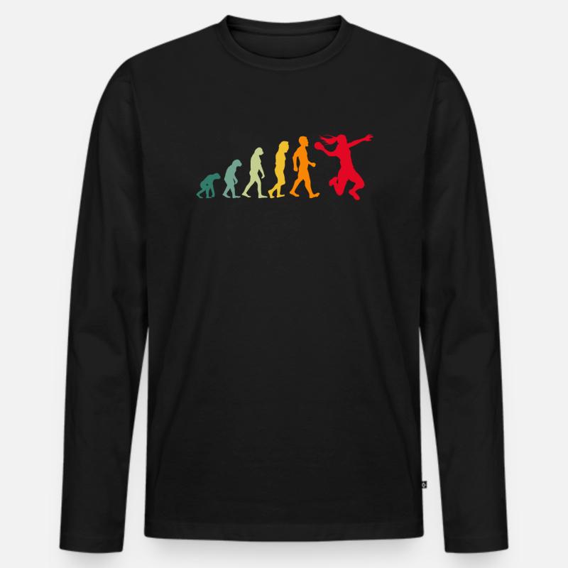 Handball Evolution Handballspieler - Männer Premium Bio Langarmshirt - Schwarz