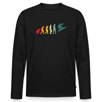 Snowboard Fahren Snowboarder Evolution Snowboarden - Männer Premium Bio Langarmshirt - Schwarz - Vorne - Nico (187cm)