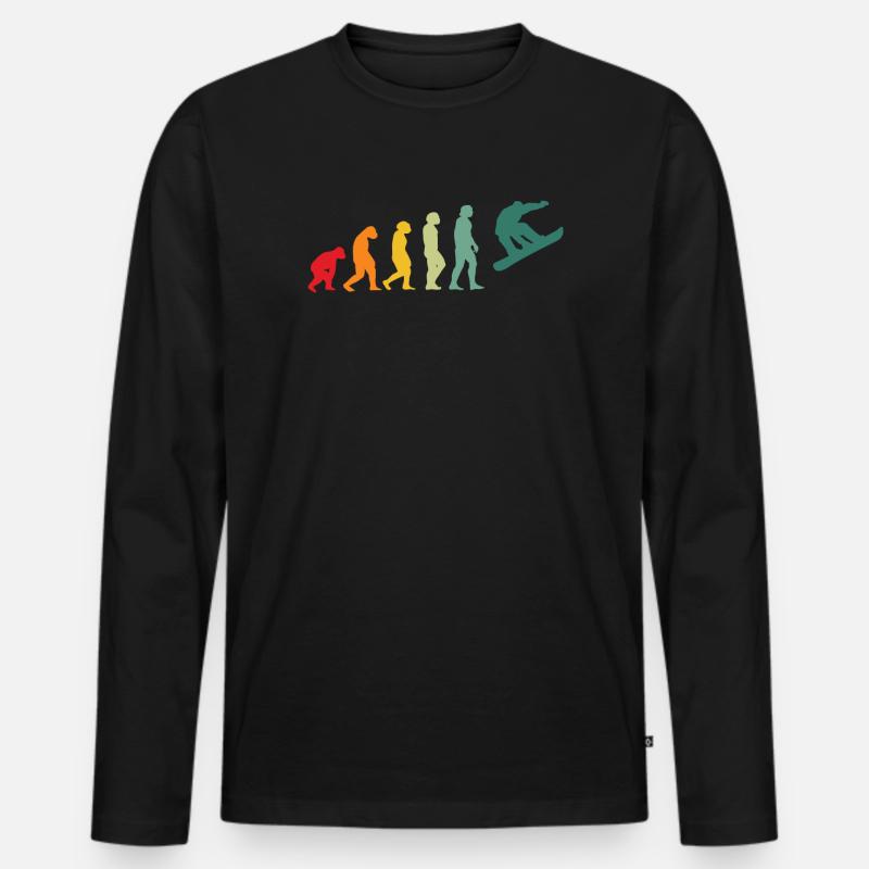 Snowboard snowboarder évolution snowboard - T-shirt manches longues Premium bio Homme - noir