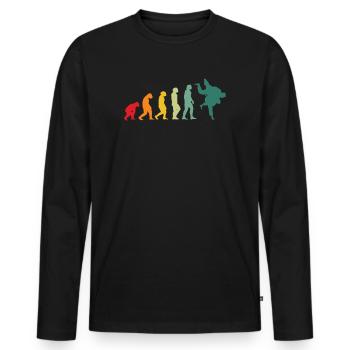 Judo évolution judo combattants arts martiaux - T-shirt manches longues Premium bio Homme - noir - Devant - Nico (187cm)