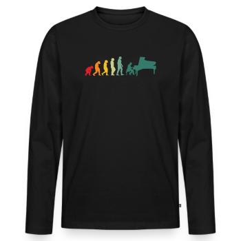 Piano évolution joueur de piano piano pianiste - T-shirt manches longues Premium bio Homme - noir - Devant - Nico (187cm)