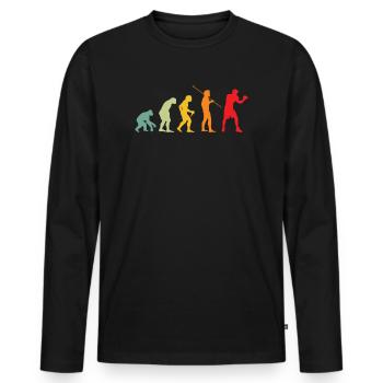 Boxen Evolution Boxsport - Männer Premium Bio Langarmshirt - Schwarz - Vorne - Nico (187cm)