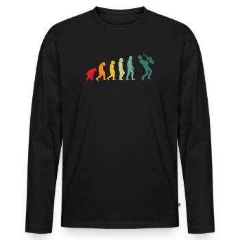 Saxophone Evolution Saxophone Player Jazz Saxophone - T-shirt manches longues Premium bio Homme - noir - Devant - Nico (187cm)
