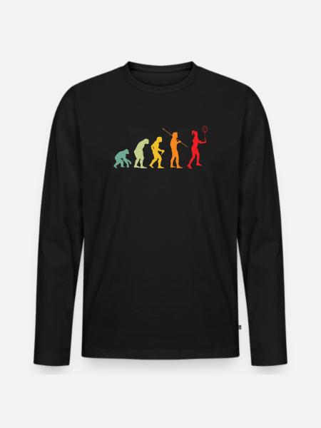 Badminton Evolution badminton player - Men's Premium Organic Long Sleeve Shirt - black