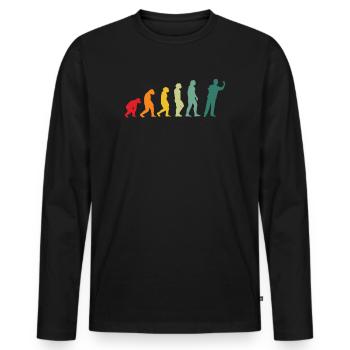 Dart Evolution Dart Player Fléchettes Jouer aux fléchettes - T-shirt manches longues Premium bio Homme - noir - Devant - Nico (187cm)