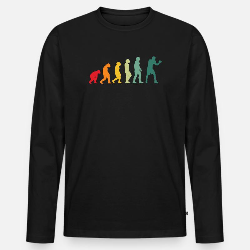 Boxen Evolution Boxsport - Männer Premium Bio Langarmshirt - Schwarz
