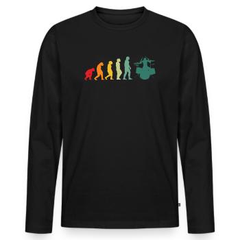 Drums evolution drummer musician - Men's Premium Organic Long Sleeve Shirt - black - Front - Nico (187cm)