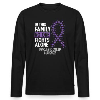 Cancer cancer du pancréas - T-shirt manches longues Premium bio Homme - noir - Devant - Nico (187cm)