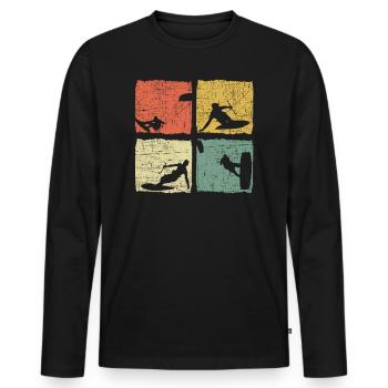 Kitesurfer Kite Ich Kann Nicht Ich Bin Kitesurfen - Männer Premium Bio Langarmshirt - Schwarz - Vorne - Nico (187cm)