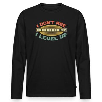 Je ne vais pas Vieillir Je Niveau Up Gamer - T-shirt manches longues Premium bio Homme - noir - Devant - Nico (187cm)
