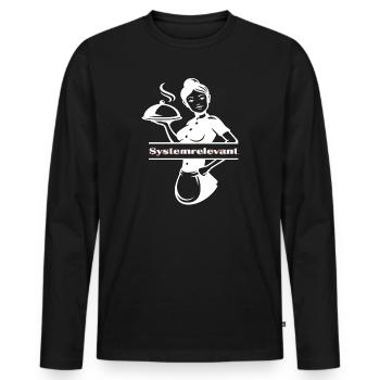 Serveuse Restaurant Systemrelevant - T-shirt manches longues Premium bio Homme - noir - Devant - Nico (187cm)