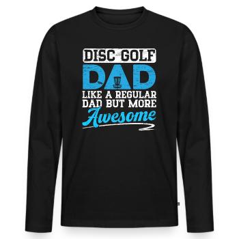 Disc Golf Dad Wie Ein Normaler Dad, Aber Cooler - Männer Premium Bio Langarmshirt - Schwarz - Vorne - Nico (187cm)