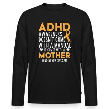 ADHD Awareness Band Neurodiversity - Men's Premium Organic Long Sleeve Shirt - black - Front - Nico (187cm)