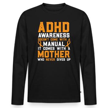 ADHD Awareness Band Neurodiversity - Men's Premium Organic Long Sleeve Shirt - black - Front - Nico (187cm)