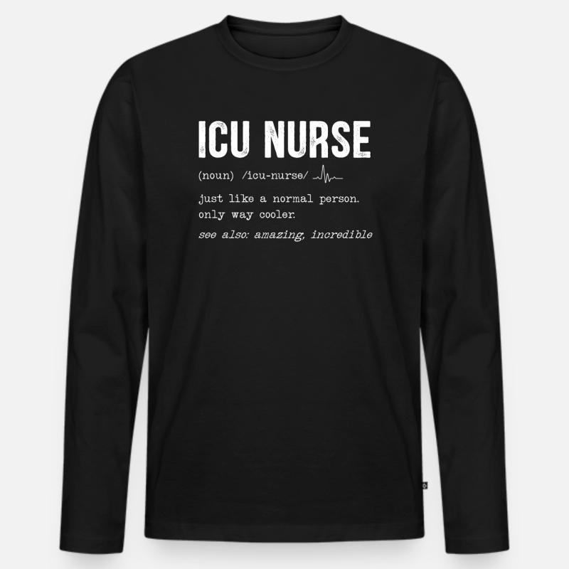 Intensivkrankenschwester Intensivpfleger - Männer Premium Bio Langarmshirt - Schwarz
