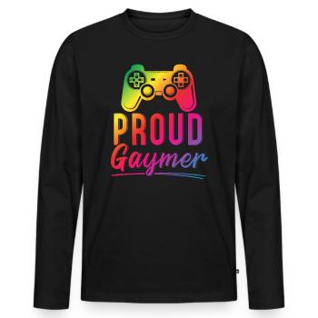 Stolzer Gaymer LGBTQ LGBT Videospielliebhaber - Männer Premium Bio Langarmshirt - Schwarz - Vorne - Nico (187cm)