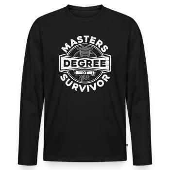 Masters Degree Survivor Student Master Abschluss - Männer Premium Bio Langarmshirt - Schwarz - Vorne - Nico (187cm)