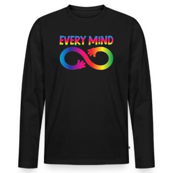 Tout mental Neurodiversité Autism Awareness - T-shirt manches longues Premium bio Homme - noir - Devant - Nico (187cm)