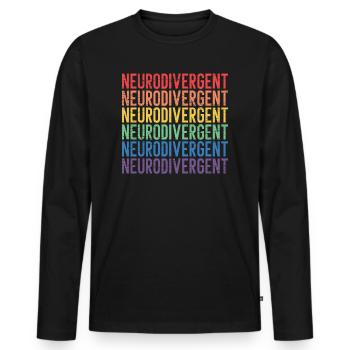 Neurodiversity Neurodiversity Rainbow ADHD - Men's Premium Organic Long Sleeve Shirt - black - Front - Nico (187cm)