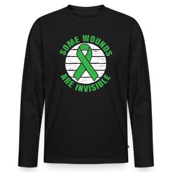 Certaines blessures sont invisibles pour la santé psychique - T-shirt manches longues Premium bio Homme - noir - Devant - Nico (187cm)