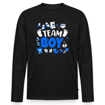 Team Boy Pregnancy Baby Party - Men's Premium Organic Long Sleeve Shirt - black - Front - Nico (187cm)
