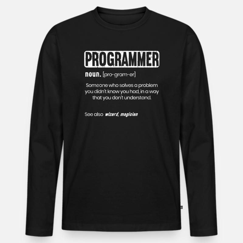 Lustige Programmierer Definition Coder Männer Premium Bio Langarmshirt