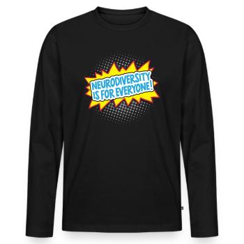 Neurodiversity is for all neurodiversity ADHD - Men's Premium Organic Long Sleeve Shirt - black - Front - Nico (187cm)