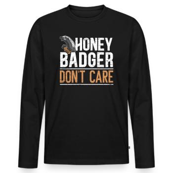 Les toits de miel s’occupe pas d’animal Blaireau - T-shirt manches longues Premium bio Homme - noir - Devant - Nico (187cm)