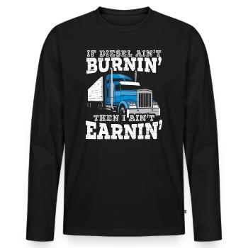 Si le diesel ne brûle pas, je ne mérite rien de camion - T-shirt manches longues Premium bio Homme - noir - Devant - Nico (187cm)