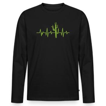 Saguara cactus cacti lovers - Men's Premium Organic Long Sleeve Shirt - black - Front - Nico (187cm)