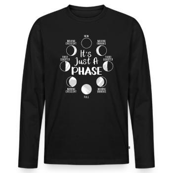 C’est seulement Une Phase De Cycle Lunaire Phase De Lune - T-shirt manches longues Premium bio Homme - noir - Devant - Nico (187cm)