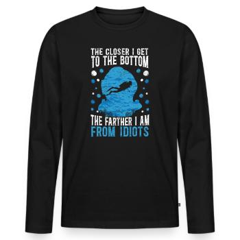 Scuba Diver Diving Saying - Men's Premium Organic Long Sleeve Shirt - black - Front - Nico (187cm)