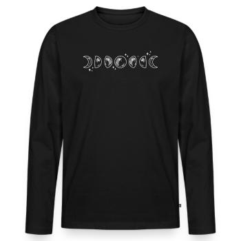 Mondphasenzyklus Phasen Des Mondes Astronomie - Männer Premium Bio Langarmshirt - Schwarz - Vorne - Nico (187cm)