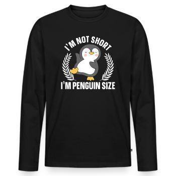 I'm Not Small, I'm Penguin Size - Men's Premium Organic Long Sleeve Shirt - black - Front - Nico (187cm)