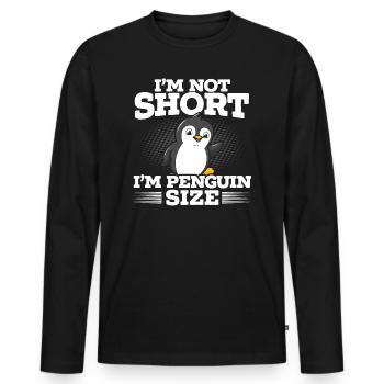 I'm Not Small, I'm Penguin Size - Men's Premium Organic Long Sleeve Shirt - black - Front - Nico (187cm)
