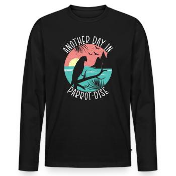 Un autre jour Dans Le Perroquet parrot-dise - T-shirt manches longues Premium bio Homme - noir - Devant - Nico (187cm)