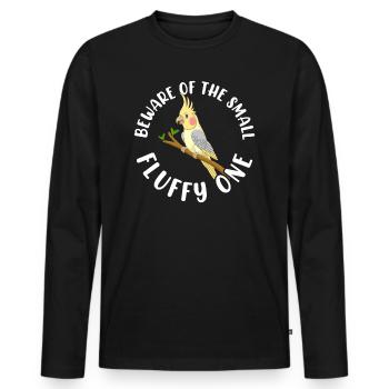 Méfiez-vous de La Petite Perruche - T-shirt manches longues Premium bio Homme - noir - Devant - Nico (187cm)