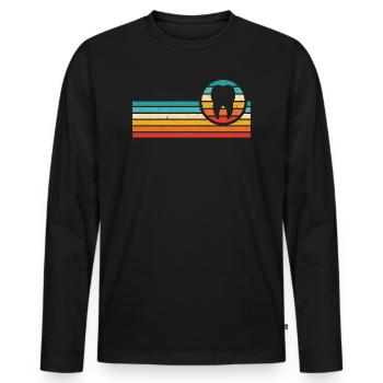 Dentaire vintage dentiste dentiste chirurgie dentaire - T-shirt manches longues Premium bio Homme - noir - Devant - Nico (187cm)